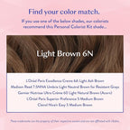eSalon Permanent Hair Color & Hair Dye - Light Brown - Professional-Grade Ammonia-Free Personal Colorist for Up To 100% Gray Coverage on All Hair Types