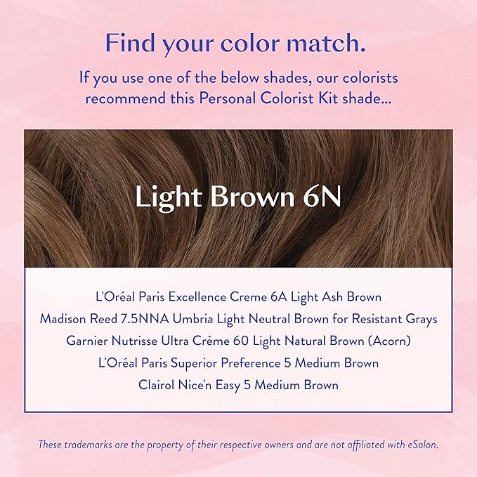 eSalon Permanent Hair Color & Hair Dye - Light Brown - Professional-Grade Ammonia-Free Personal Colorist for Up To 100% Gray Coverage on All Hair Types