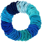 Expressions 216-Piece Hair Ties Value Pack: 4mm Elastics in Shades Of Blue, No Metal Bands for Women, Durable Ponytail Holders for Thick, Curly and All Hair Types
