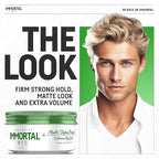 Immortal NYC Matte Styling Extreme Dry Look Pomade - 7 out of 9 Holding Ability, Matte Finish - All Natural Water-Based Hair Wax for Men - No Residue, All Hair Types