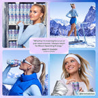 Bloom Nutrition Sparkling Energy Drink - Natural Caffeine, Zero Sugar, 180mg Caffeine - Antioxidant-Rich with Green Coffee Bean, Green Tea Extract, Prebiotics - Glacier Crush - 12oz 12 Pack