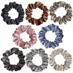Satin Scrunchies for Women, 8 pcs No Crease No Slip Hair Ties, No Damage Elastic Hair Bands, Hair Styling Accessories, Hair Scrunchy for All Hair Types, Ponytail Holders for Thin & Thick Hair
