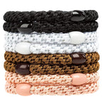 J.CARP 8Pcs Mixed color Hair Ties for Women Girls, Elastics Hair Bands Ponytail Holders, No Damage No Crease Hair Elastics, Perfect for Girls and Women with Thick or Curly Hair, Style 05