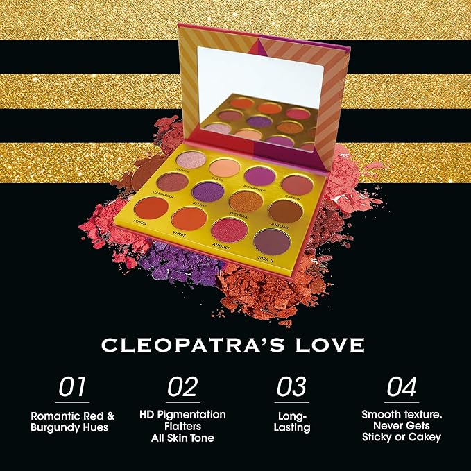 EBIN NEW YORK Cleopatra's Love - Secret of Pharaoh Eyeshadow Palette, Highly Pigmented and Blendable, Cruelty-Free, Long-Lasting Matte & Shimmer