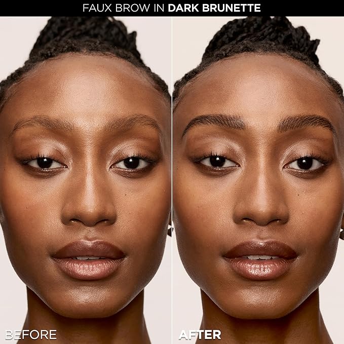 L'Oreal Paris Faux Brow, Hair-Like, Filling Eyebrow Pen with Double-Brush Tip, Fast & Precise Eyebrow Makeup, Brunette, 0.03 Fl Oz