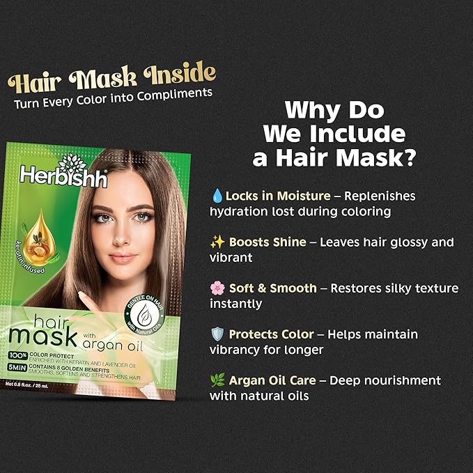 Herbishh Hair Color Shampoo for Gray Hair – Natural Hair Dye Shampoo – Colors Hair in Minutes – Lasts Up To 3-4 Weeks – 500ML – 3-In-1 Hair Color – Colors, Cleanses, and Conditions (Black)