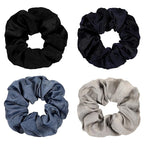 Silk Satin Scrunchies Women Hair Ties - Ivyu Big Scrunchy Ponytail Holder No Crease Hair Bands Soft Elastic No Hurt Your Hair for Vsco Girl Women Blue