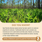 Saw Palmetto for Women Hair Loss - DHT Blocker with 5-in-1 Blend for Hair Growth, Skin & Nails, Urinary Wellness - Extra Strength Saw Palmetto Supplement - 90 Capsules