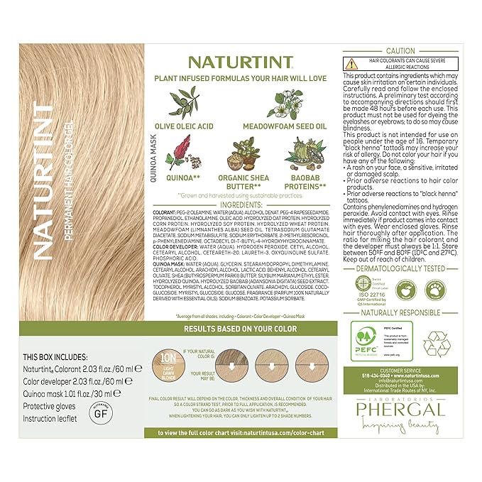 Naturtint 10N Light Dawn Blonde Permanent Hair Color (Pack of 1), Ammonia Free, Vegan, Cruelty Free, up to 100% Gray Coverage, Long Lasting Results (Packaging may vary)
