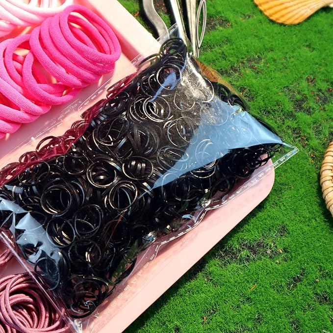 YANRONG 1159PCS Hair Accessories for Woman Set Seamless Ponytail Holders Variety Hair Scrunchies Hair Bands Scrunchy Hair Ties For Thick and Curly (1159PCS (Rose Red))