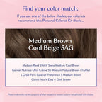 eSalon Permanent Hair Color & Hair Dye Complete Kit - Medium Brown Cool Beige - Personal Colorist Kit for Up To 100% Gray Coverage for All Hair Types - Professional-Grade Ammonia-Free Hair Dye