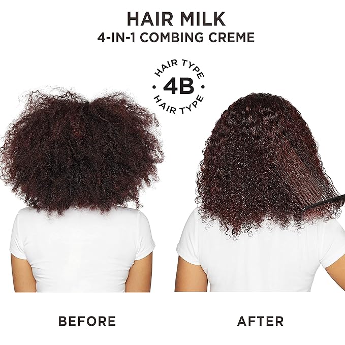 Carol’s Daughter Hair Milk 4 in 1 Combing Creme for Curls, Coils and Waves, with Agave and Olive Oil, Hair Detangler, Curl Cream, 8 fl oz