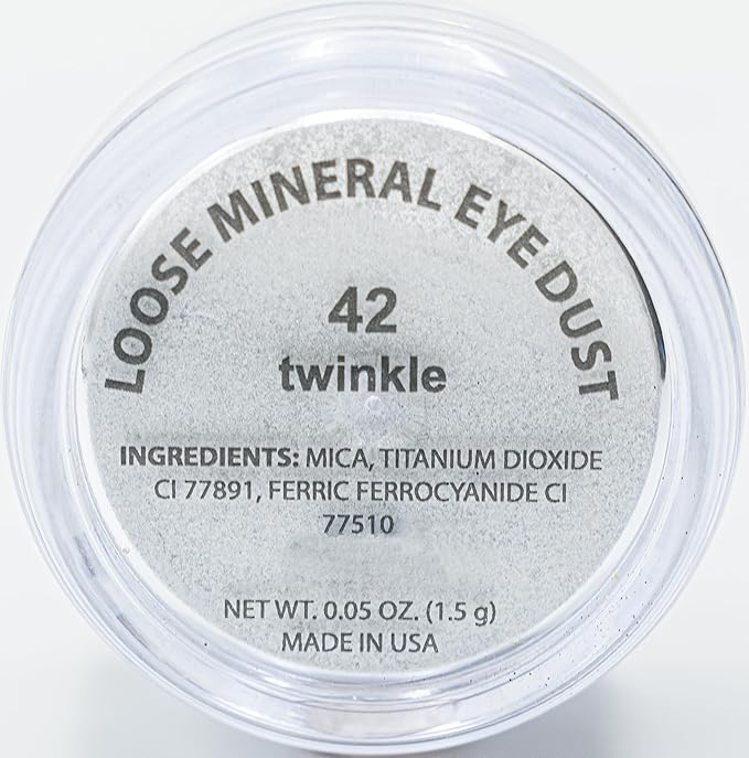 Twinkle White Silver Sparkle Metallic Single Loose Powder Eyeshadow; Vegan, Talc & Paraben Free, No Animal Testing & Cruelty Free
