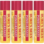 Burt's Bees Lip Balm - Pomegranate, Lip Moisturizer With Responsibly Sourced Beeswax, Tint-Free, Natural Origin Conditioning Treatment, 4 Tubes, 0.15 oz.
