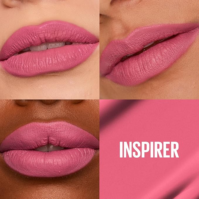 Maybelline Super Stay Matte Ink Liquid Lipstick Makeup, Long Lasting High Impact Color, Up to 16H Wear, Inspirer, Light Mauve Pink, 1 Count, Packaging May Vary