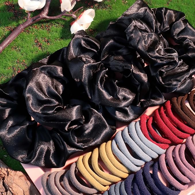 YANRONG 1159PCS Hair Accessories for Woman Set Seamless Ponytail Holders Variety Hair Scrunchies Hair Bands Scrunchy Hair Ties For Thick and Curly (1159PCS (base color))