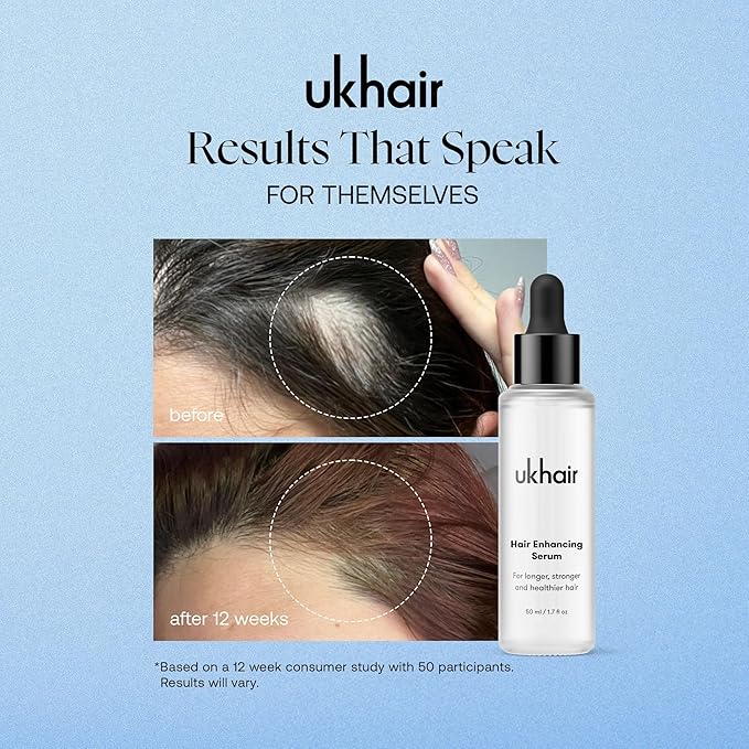 UKLASH Enhancing Hair Serum for Men and Women - Promotes Thickness in Thinning Hair, Clinically Tested, Lightweight and Fast-Absorbing - 1.7 oz