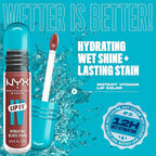 NYX Professional Makeup Lip IV Hydrating Glossy Lip Stain with 12HR Hydration - Hydra Honey (Brown)