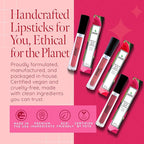 Aromi Sugared Mauve Metallic Liquid Lipstick, Purple Pink Lip Color with Shimmery Finish, Raspberry Mulberry Lipstick, Long-Lasting (Sugared Mauve)