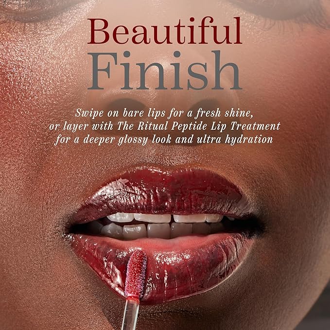 Cote Beauty's Tempted Peptide Lip Shine, Ultra Hydrating & Long-Lasting Warm Berry Plumping Lip Gloss for Women with Hyaluronic Acid, Shea Butter & Jojoba Oil, Vegan & Cruelty-Free, 0.12 Fl Oz