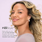 Shark HD435 FlexStyle Air Styling & Drying System, Powerful Hair Blow Dryer & Multi-Styler with Auto-Wrap Curlers, Curl-Defining Diffuser, Oval Brush, & Concentrator Attachment, Stone