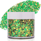Green Face Glitter Gel,Mardi Gras Outfit for Women,Gold Hair Glitter Green St Patrick's Day Accessories,Mardi Gras Carnival Face Paint Body Glitter Sparkling Festival Chunky Makeup