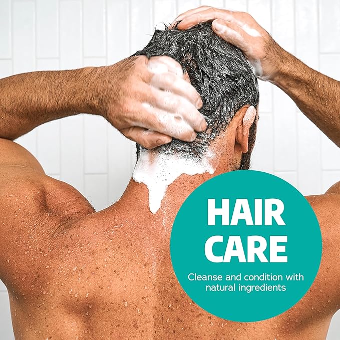 Dr. Squatch Natural Hair Bundle for Men - Healthy, Full Looking Hair - Coconut Castaway Shampoo (11 fl oz), Coconut Castaway Conditioner (11 fl oz)