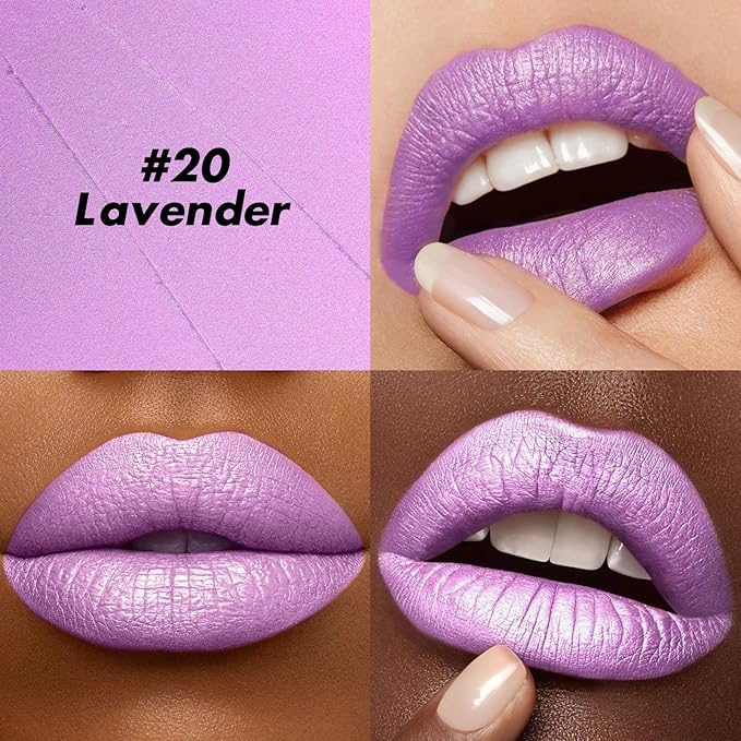 FOCALLURE Ultra Chic Lipstick,Rich Vitamin E Lip Crayon,Lightweight Color without Drying or Fading,Long Lasting Lips Makeup,#20 Lavender
