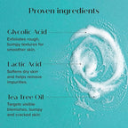 MEDIX Exfoliating Glycolic Acid Body Wash & Face Wash + Coconut Body Lotion Skin Care Set | Coconut Oil Lotion Body Cream & AHA + Lactic Acid Foaming Body Wash For KP Bumps, Keratosis Pilaris, & Acne