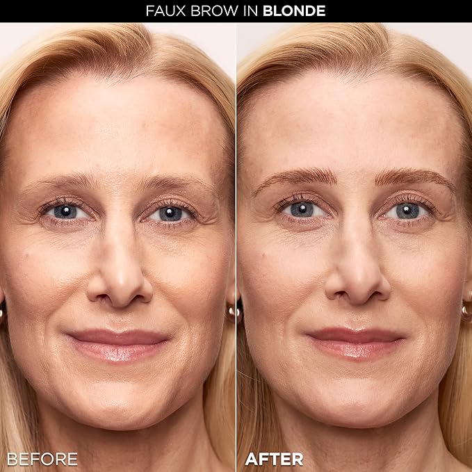 L'Oreal Paris Faux Brow, Hair-Like, Filling Eyebrow Pen with Double-Brush Tip, Fast & Precise Eyebrow Makeup, Dark Blonde, 0.04 Fl Oz