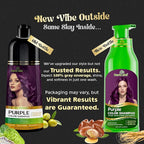 Herbishh Magic Hair Dye Shampoo – Colors Gray Hair in Minutes – Long Lasting – 500 Ml – 3-In-1 Ammonia-Free Color Treatment (Purple)