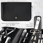 3 Swords Germany - brand quality 10 piece manicure pedicure grooming kit set for professional finger & toe nail care scissors clipper fashion leather case in gift box, Made by 3 Swords (00286)