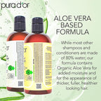 PURA D'OR Anti-Thinning Biotin Shampoo & Conditioner Original Gold Label Set (16oz x2) – CLINICALLY TESTED Formula for Volume, Strength & Thicker-Looking Hair – Helps Reduce Breakage For Women & Men