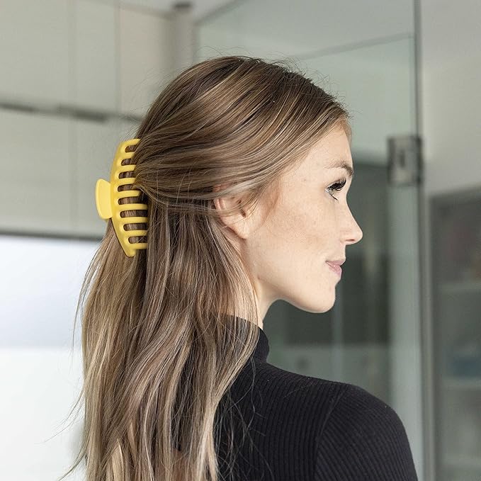 FRAMAR Large Claw Clips For Thick Hair – Large Hair Clip For Thick Hair, Big Hair Clips For Women, Hair Claws Clips For Women, Pastel Hair Clips, Pastel Claw Clip - 4 Pack Non Slip Matte Finish