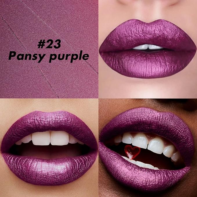 FOCALLURE Ultra Chic Lipstick,Rich Vitamin E Lip Crayon,Lightweight Color without Drying or Fading,Long Lasting Lips Makeup,#23 Pansy Purple
