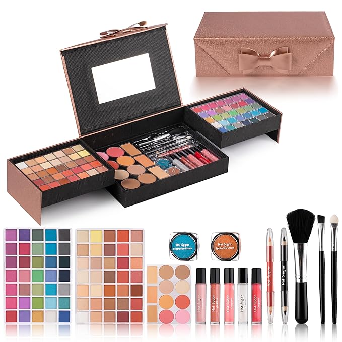 Hot Sugar Girls Makeup Kit for Teenagers, Beginner Makeup Gift Set for Women Full Makeup Kit (Bronze)