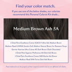eSalon Permanent Hair Color Kit - Medium Brown Ash - Professional-Grade Ammonia-Free Dye for Up To 100% Gray Coverage on All Hair Types