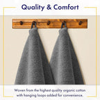 100% Organic Zero-Twist Cotton Towels - GOTS Certified Luxury Bath Towels - Ultra Soft & Plush 700GSM Long-Staple Cotton - 6 Piece Towel Set (Granite Grey)