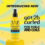 Got2b Curled Hair Spray Oil, 4oz, for curl types 3-4, curly and coily hair, helps control frizz and nourishes the scalp