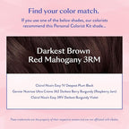 eSalon Permanent Hair Color & Dye Kit - Darkest Brown Red Mahogany - Personal Colorist for Up To 100% Gray Coverage, All Hair Types - Professional-Grade Ammonia-Free