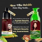 Herbishh Hair Color Shampoo (Grape Red) - Magic Hair Dye for Gray Hair - Ammonia-Free, 3-in-1 Shampoo Conditioner - Lasts 2-3 Weeks, 500 ml