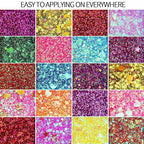FANDAMEI 40 Colors Face Glitter, Face Paint Glitter Gel - Face Glitter for Women Girls, No Glue Needed, Multi-Purpose Glitter Makeup for Hair Face Body Halloween Rave Carnival