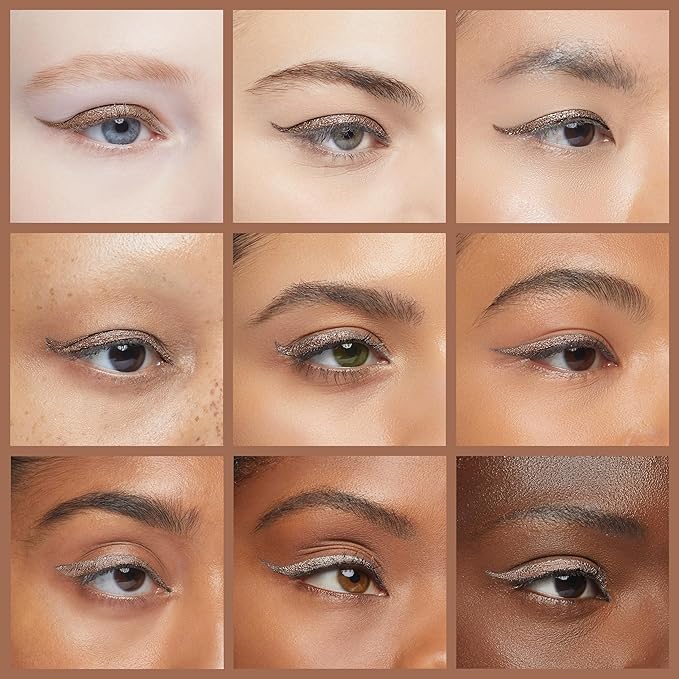 Liquid Eyeliner - Hypoallergenic Eyeliner with Fine Brush Tip, Long-Lasting Waterproof Eye Liner - Cruelty-Free, Vegan, Hypoallergenic, Gluten-Free, Smooth Liquid Eye Liner, Shimmer Gold Brown 2mL