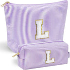 YOOLIFE Birthday Gifts for Women - Birthday Gifts Idea for Her Friends Female Teacher | Personalized Cute Makeup Bag for Women Girlfriend | Cosmetic 2 Pieces Toiletry Makeup Pouch Mothers Day Gifts L