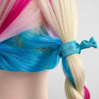 MEEDEE Teal Blue No Crease Soft Knotted Hair Ties - 100 Pack Ouchless Yoga & Pony Tail Bracelets for Women