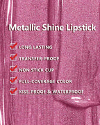 MAKI YIKA Brown Lipstick for Women Metallic Lipsticks Glitter Long Lasting Lipstick No Smudge No Transfer Liquid Lip Gloss (BR04 After Heat)