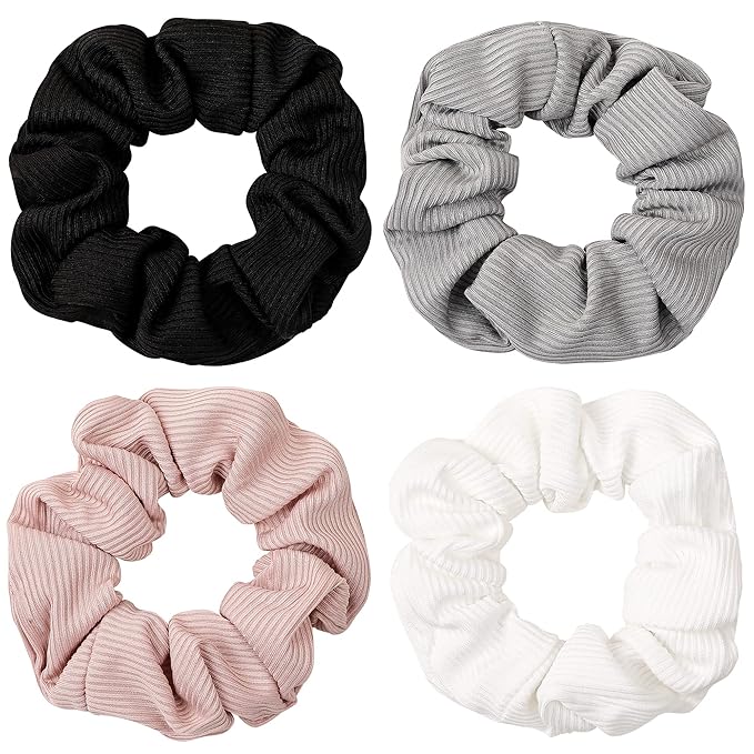 Scrunchies Hair Ties Scrunchy for Women Girls Cute Hairties for Thick Curl Hair No Crease Hair Accessories Soft Ropes Ponytail Holder No Hurt Your Hair 4FBHHCQ-001