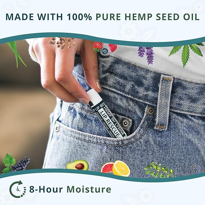 Hemp Lip Balm with L-Lysine-Heal, Moisturize, Protect (1)
