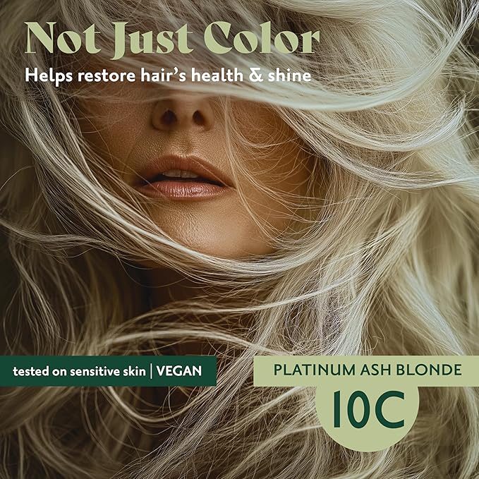 Herbatint Permanent Hair Dye For Women - 10C Swedish Blonde - For Up To 100% Gray Coverage of Resistant Gray Hair - Ammonia-Free, Alcohol-Free & Vegan - Salon Influenced Hair Color 5.75 Fl Oz