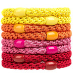 J.CARP 8Pcs Mixed color Hair Ties for Women Girls, Elastics Hair Bands Ponytail Holders, No Damage No Crease Hair Elastics, Perfect for Girls and Women with Thick or Curly Hair, Style 04